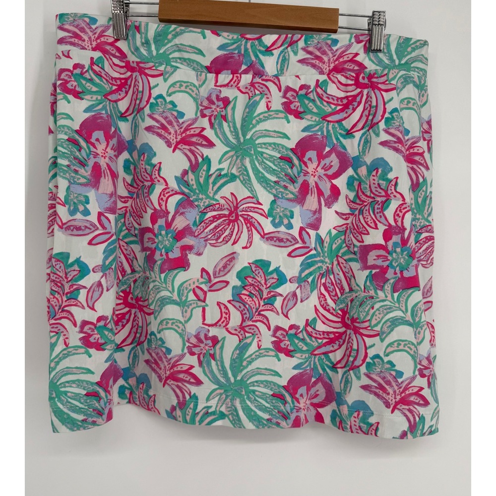Stella Parker Collection Pink Teal Tropical Floral Active Skort Womens Sz XXL